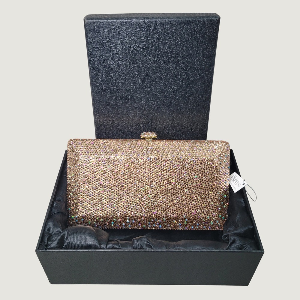 Christal Couture Swarovski Crystal Evening Clutch Bag Rose Gold Formal Wedding
